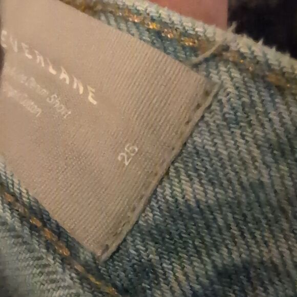 Everlane The A-Line Denim Short Light Blue Size 25 - Picture 5 of 12